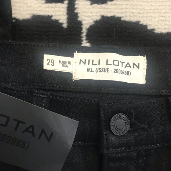 NWT Nili Lotan High Rise Skinny Jean in Jet Black Size 29 - Picture 7 of 15